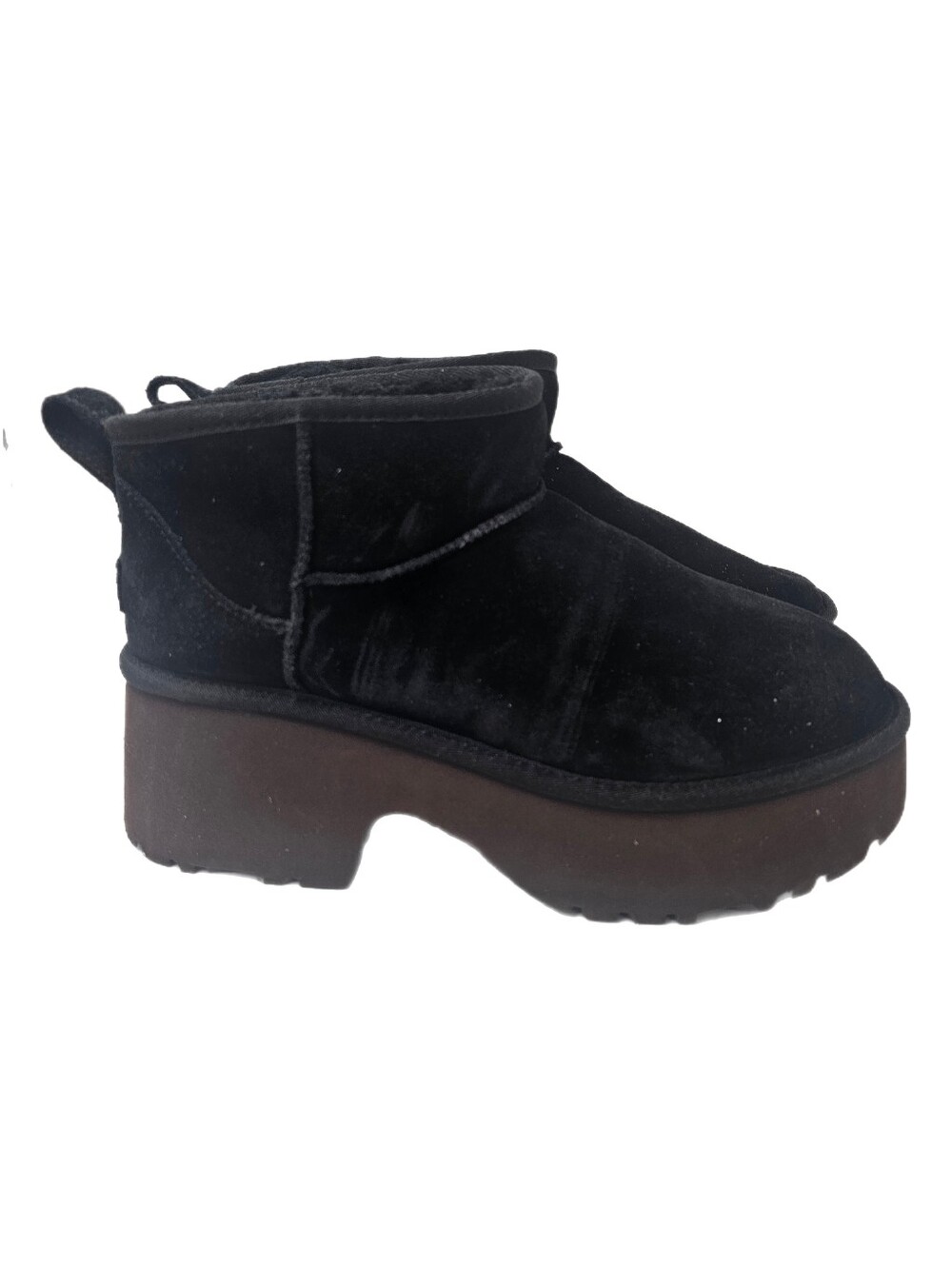 UGG Classic Ultra Mini New Heights Platform Boots Black - Womens 11 NWOB